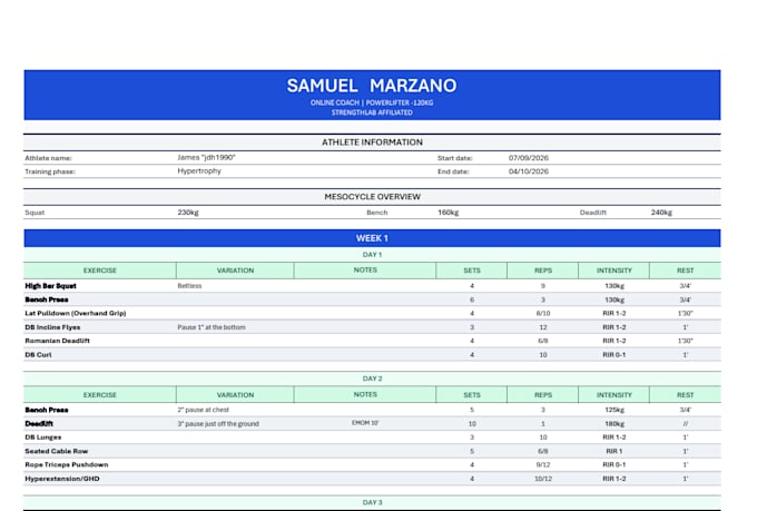 coach you and create a custom powerlifting program